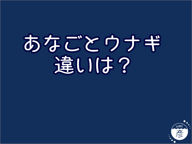 あなごとウナギの違いは？