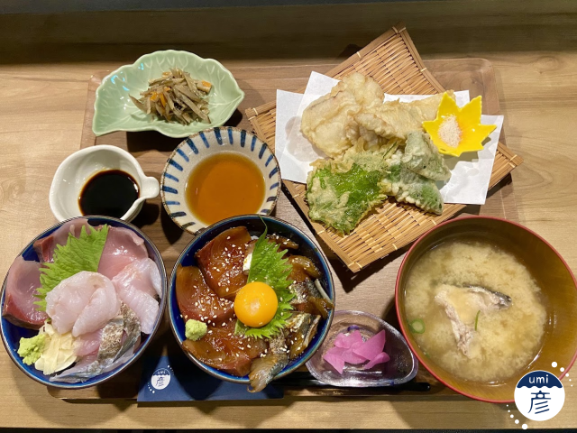 限定５食！海鮮丼と漬け丼＆天ぷらの豪華ランチ「海幸御膳」！